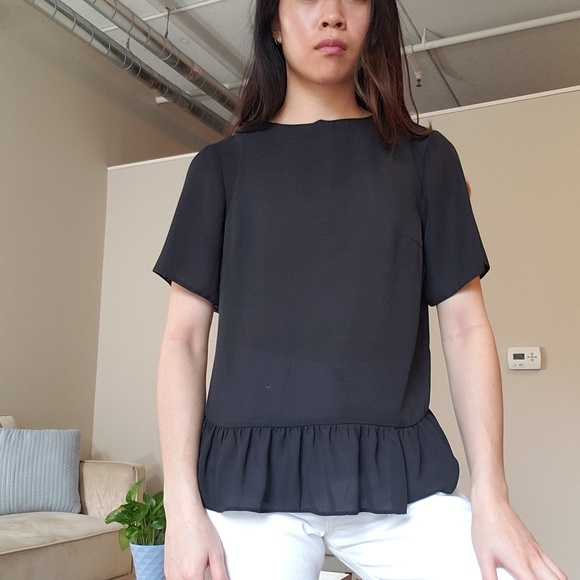 black top with ruffles